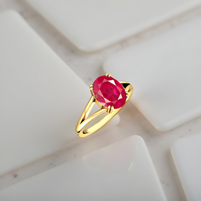CLEAN GEMS Natural Ruby Gemstone 10.25 Ratti or 9.5 Carat for Male & Female Panchdhatu ring Alloy Ring