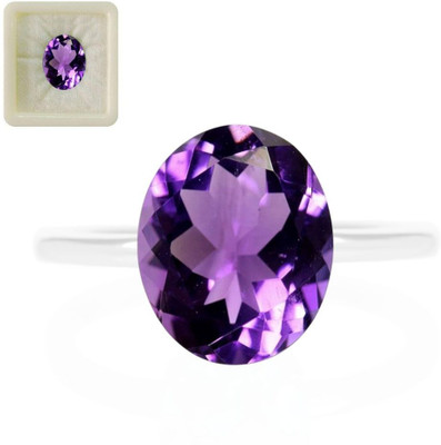 CaratYogi Real Certified Amethyst Stone 4.77 Carat 5.25 Ratti Semi Precious Jamunia for Stone Amethyst Ring