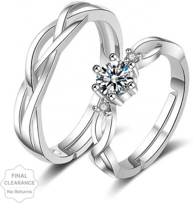 ruby collection Couple ring Alloy Sterling Silver Plated Ring Set