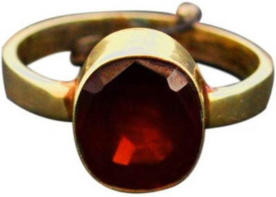 Gemzonite 5.5 Carat Stone Ruby Platinum Plated Ring Brass Ruby Gold Plated Ring