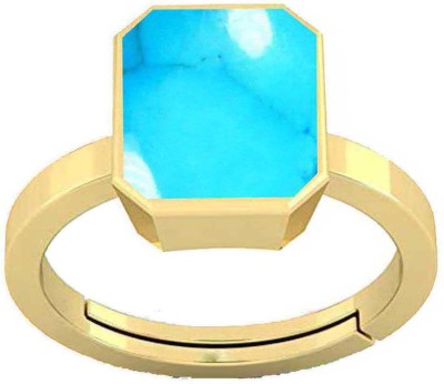PTM Turquoise (Firoza) 10.25 Ratti or 9.50 Ct Panchdhatu (5 Metal) Men Adjustable Stone Ring