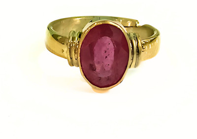 SPRIGEMS Singh Rashi Ruby Manik Ring(3.25 Ratti)Certified in Brass Plated Brass Ruby Brass Plated Ring