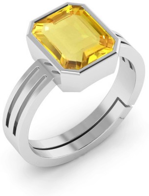 MBVGEMS yellow sapphire ring 10.25 ratti 10.00 carat for men and women Brass Sapphire Brass Plated Ring