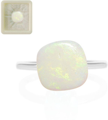 CaratYogi Natural Certified Doublet Opal Gemstone 4.25 Ratti 3.86 Carat Cushion Shape for Stone Opal Ring