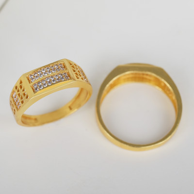 GORASH CREATION Alloy Cubic Zirconia Gold Plated Ring