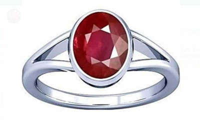 Gemzonite Zircon Gem Wt 11.25 Ratti Product 5dhatu Silver Coated Adjustable Ring Unisex Metal Ruby Silver Plated Ring