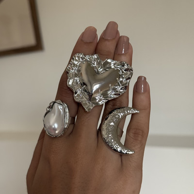 A Little Extra Alloy Silver Plated Ring Set