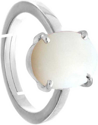 Gemzonite 6.75 ratti Effective Opal stone Ring Lab Certified Ring... Alloy Opal Silver Plated Ring