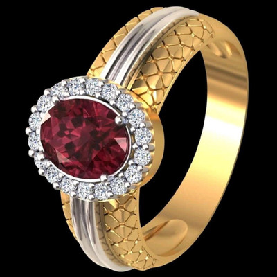 SIDHGEMS 10.25 Ratti 9.25 Carat Natural Ruby Stone Manik Ring Brass Ruby Gold Plated Ring