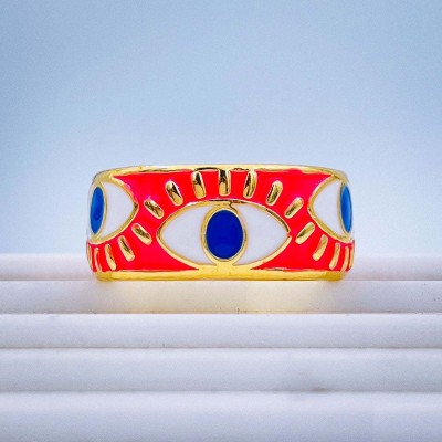 ZIVOM Evil Eye Band Copper Gold Plated Ring