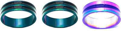 Dynamic Retail Global Set of 3 Rings for Men & Women, Green-Multicolor Alloy Ring