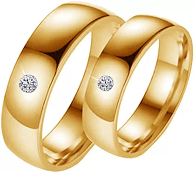 Shiv Jagdamba Crystal, Sterling Silver, Stainless Steel Cubic Zirconia Sterling Silver Plated Ring Set
