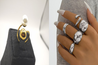 sapraa trends Stainless Steel Gold Plated Ring