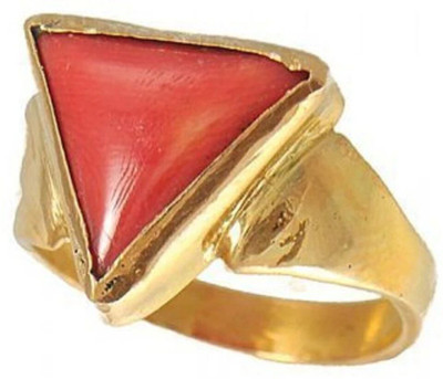 Vanishree World Beautifully Crafted Coral Ring For Man and Woman Copper Coral Gold Plated Ring
