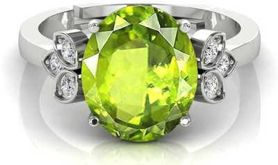 MBVGEMS Alloy Peridot Silver Plated Ring