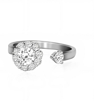CRYSTALANE Crystal Rotating Ring Alloy Crystal Silver Plated Ring
