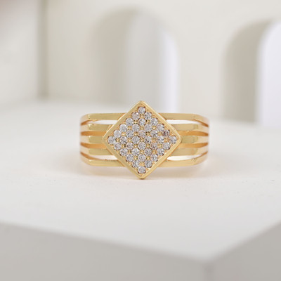 mahi creation Alloy, Copper Diamond Gold Plated Ring