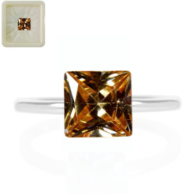 CaratYogi Original Brown Cubic Zircon Loose Upratan Square Shape 5.25 Ratti 4.77 Carat for Stone Cubic Zirconia Ring