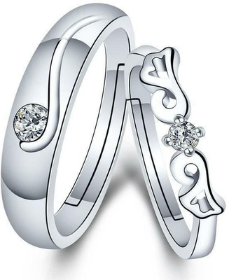 White Chimes Brass, Stainless Steel, Copper, Brass Cubic Zirconia Rhodium, Silver, Gold Plated Ring