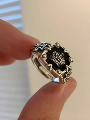 MAHADEV Matte Finish Stainless Steel Silver Plated Ring