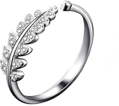 Vedansh Alloy Cubic Zirconia Sterling Silver Plated Ring