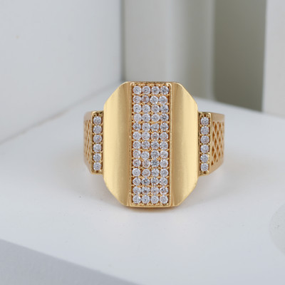 mahi creation Brass, Copper Cubic Zirconia Gold Plated Ring
