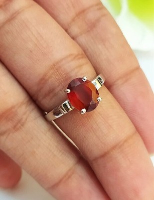 Gemzonite Certified A+ Quality Original Gomed Hessonite Garnet Ring For Women & Men Brass Garnet Ring