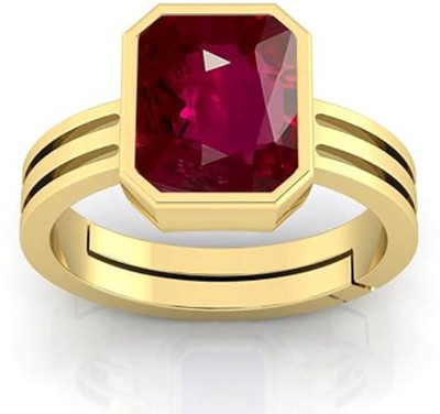 Ringry Brass Ruby Gold Plated Ring