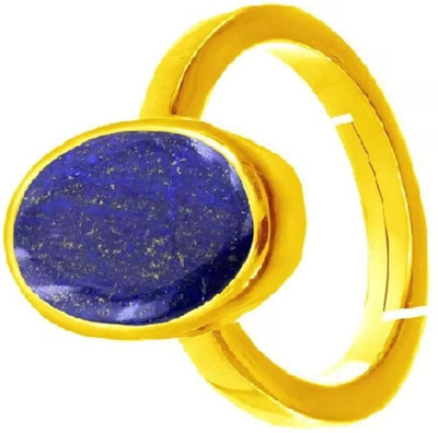 EVERYTHING GEMS Certified 14.25 Ratti 13.00 Carat A+ Quality Natural Lapis Lazuli Lajward Stone Brass Lapis Lazuli Gold Plated Ring EVERYTHING GEMS Certified 14.25 Ratti 13.00 Carat A+ Quality Natural Lapis Lazuli Lajward Stone Brass Lapis Lazuli Gold Plated Ring