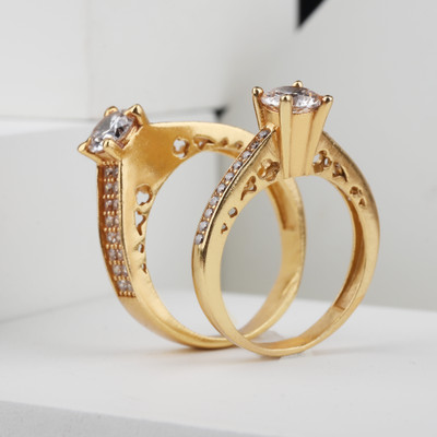 GORASH CREATION Alloy Cubic Zirconia Gold Plated Ring