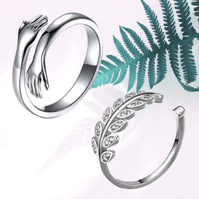 STAR CREATION Metal Cubic Zirconia Silver Plated Ring Set