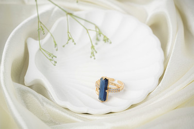 Vosgi Brass Quartz Gold Plated Ring