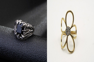 sapraa trends Finger Ring Stainless Steel Gold Plated Ring