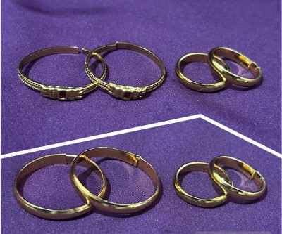 KRISHMAYATOZ Krishmay gold plated combo pack of 4 Pairs toe ring set Alloy Gold Plated Toe Ring Set