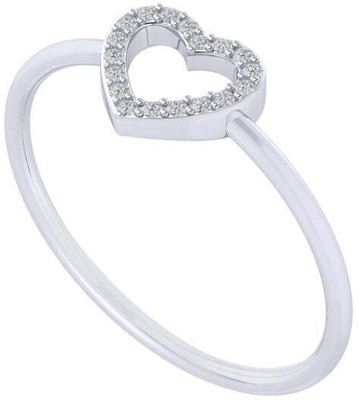 Diamtrendz Jewels Sterling Silver Cubic Zirconia Rhodium Plated Ring