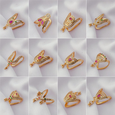 Gigev Vanki 12 pack AD Brass Cubic Zirconia Gold Plated Ring Set