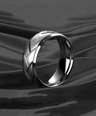 Thrillz Silver Michelin Mens Silver Ring Minimalist Silver Ring Mens Black Band Size 9 Stainless Steel Silver Plated Ring