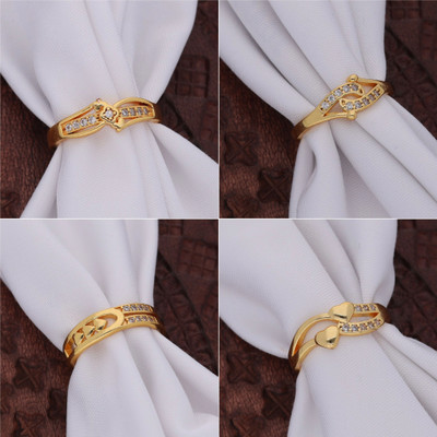 Dressberry Brass Diamond Gold Plated Ring Set