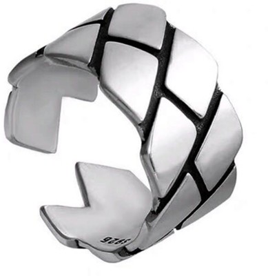 Airtick Silver Vintage Funky Geometric Ractangle Shape Thick Thumb Knuckle/Finger Ring Stainless Steel Ring