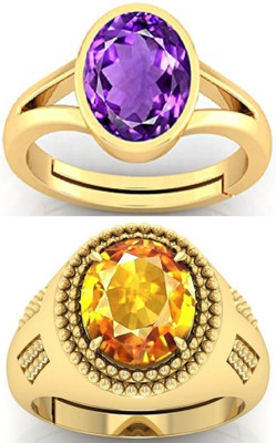 BHAIRAW GEMS Ratti Stone Adjustable Ring for Men & Women Stone Amethyst, Sapphire Ring