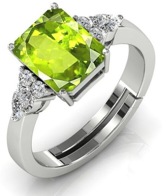 MBVGEMS Alloy Peridot Silver Plated Ring