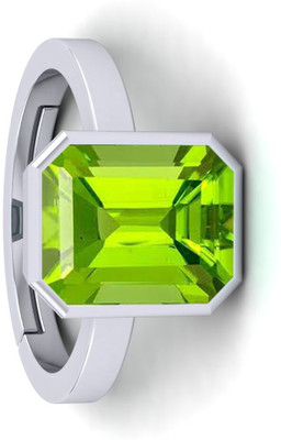 THE UNIQUE KART 9.25 Ratti Natural Peridot Birthstone/Astrology Adjustable Ring Stone Peridot Brass Plated Ring