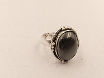 ShrimJewels Oxidised Hematite Statement Ring for Women and Girls Brass Copper Plated Ring