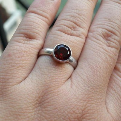 Gemzonite Gomed Ring With Natural Hessonite Stone Brass Garnet Ring