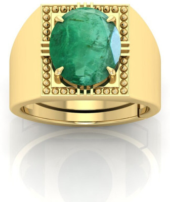 TODANI JEMS 12.25 Ratti Panna Gemstone Adjustable Ring With Lab CertificateFA Stone Emerald Ring