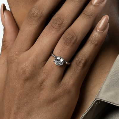 The Stone Aisle Premium Cecilia Solitaire Ring For Women & Girls Alloy Ring