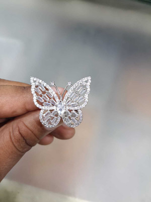 amar traders silver ring for girl Alloy Crystal Ring