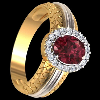 SIDHGEMS 9.25 Ratti 8.25 Carat Natural Ruby Stone Manik Ring Brass Ruby Gold Plated Ring