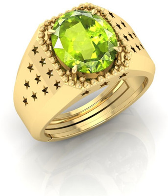 Pranjal Gems Metal Peridot Gold Plated Ring