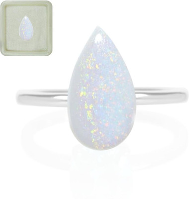CaratYogi Certified Real Fire Opal Gemstone 2.95 Carat 3.25 Ratti Long Pear Shape for Stone Opal Ring